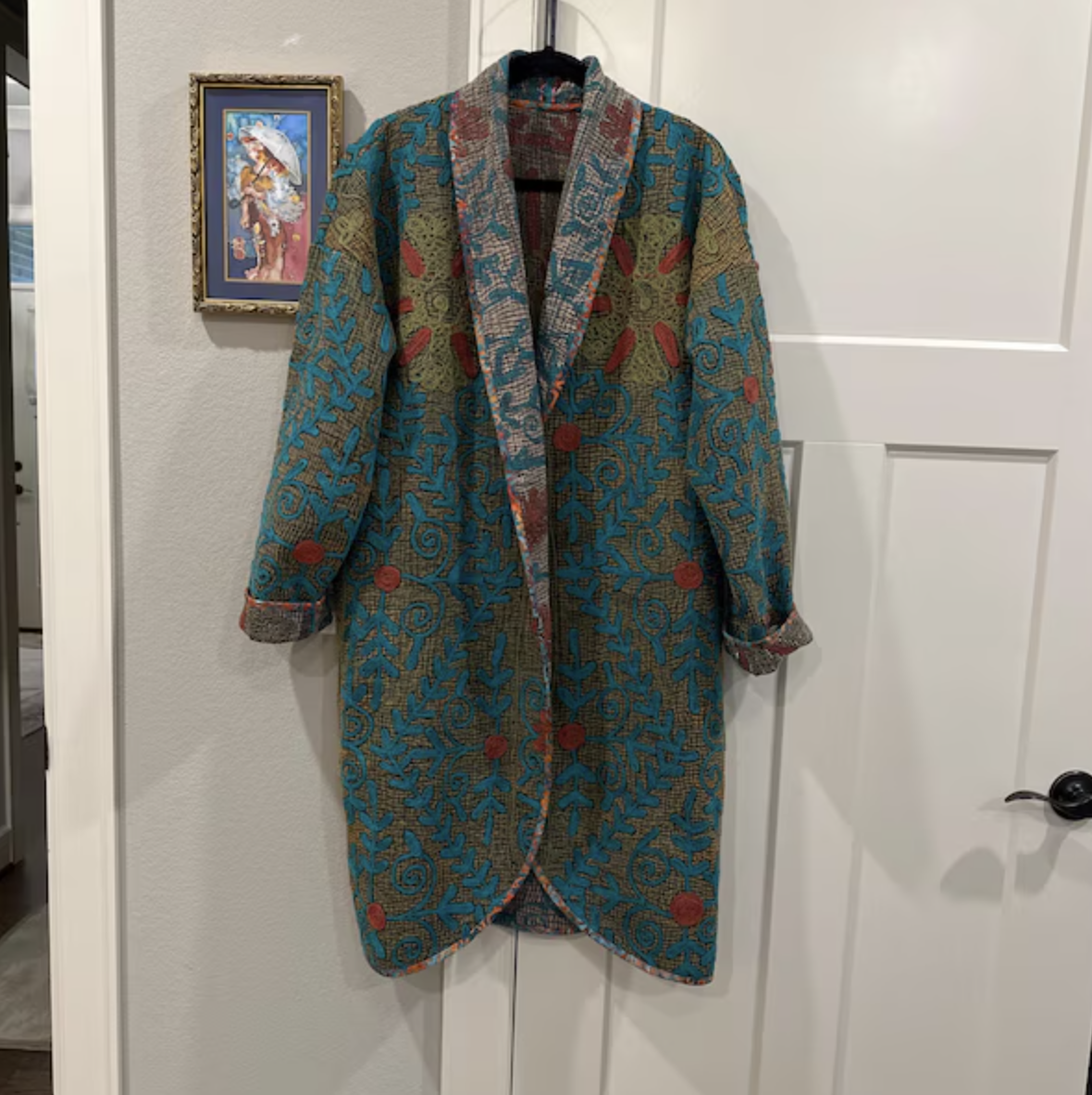Customer review photo — handmade Blossom Quilted Coat